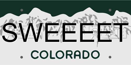 SWEEEET Colorado License Plate