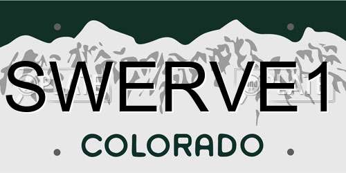 SWERVE1 Colorado License Plate
