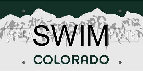 SWIM Colorado License Plate