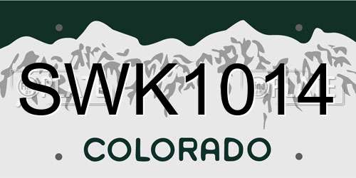 SWK1014 Colorado License Plate