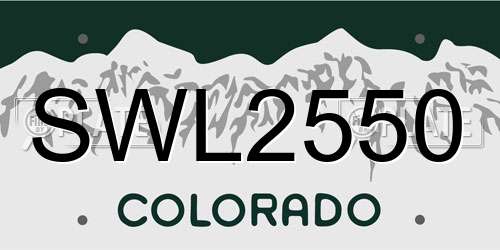 SWL2550 Colorado License Plate