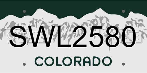 SWL2580 Colorado License Plate
