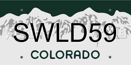 SWLD59 Colorado License Plate