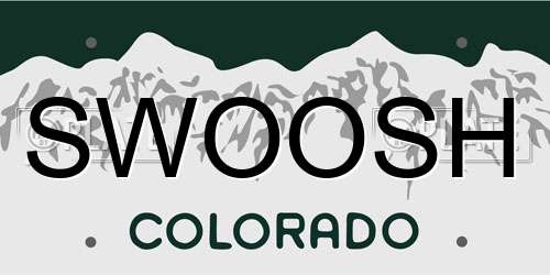 SWOOSH Colorado License Plate