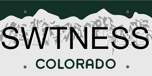 SWTNESS Colorado License Plate