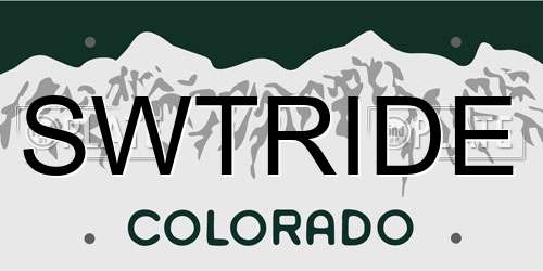 SWTRIDE Colorado License Plate