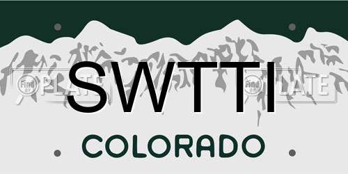 SWTTI Colorado License Plate