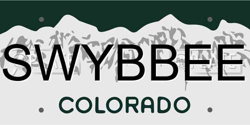 SWYBBEE Colorado License Plate