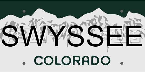 SWYSSEE Colorado License Plate