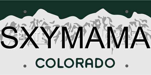 SXYMAMA Colorado License Plate