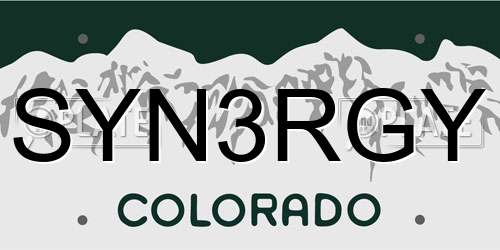 SYN3RGY Colorado License Plate