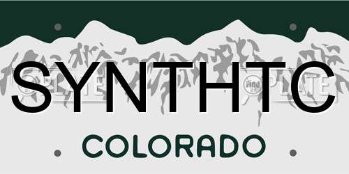 SYNTHTC Colorado License Plate