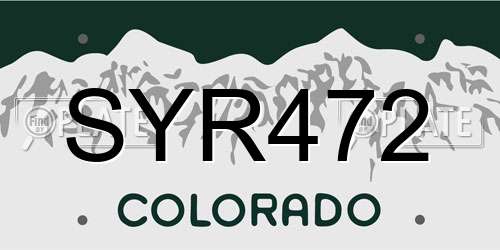 SYR472 Colorado License Plate