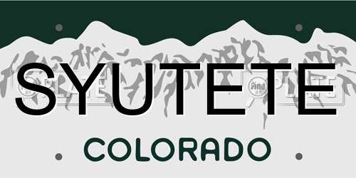 SYUTETE Colorado License Plate