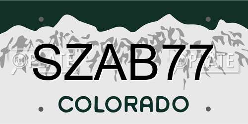 SZAB77 Colorado License Plate