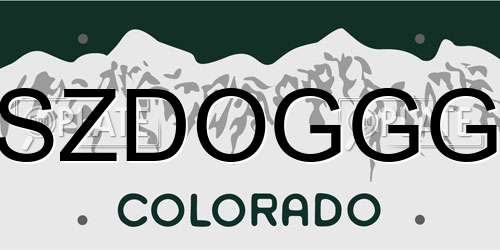 SZDOGGG Colorado License Plate