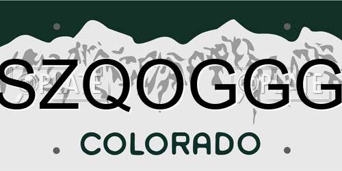 SZQOGGG Colorado License Plate