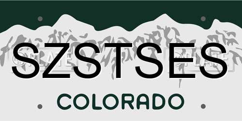 SZSTSES Colorado License Plate