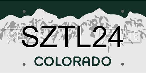 SZTL24 Colorado License Plate