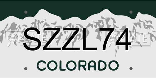 SZZL74 Colorado License Plate