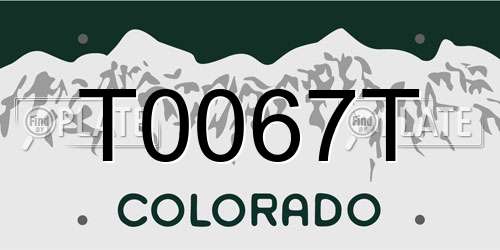 T0067T Colorado License Plate