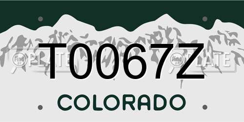 T0067Z Colorado License Plate