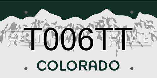 T006TT Colorado License Plate
