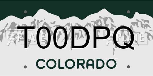 T00DPQ Colorado License Plate