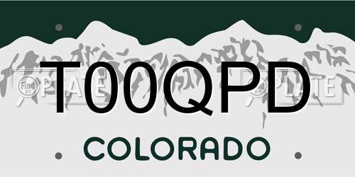 T00QPD Colorado License Plate
