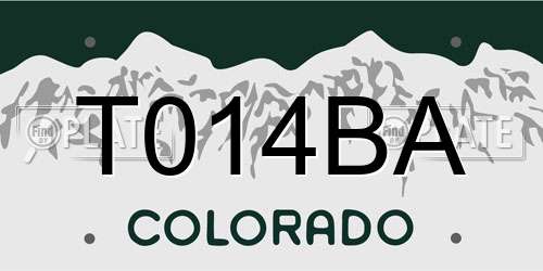 T014BA Colorado License Plate
