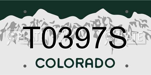 T0397S Colorado License Plate