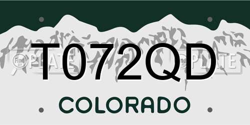 T072QD Colorado License Plate
