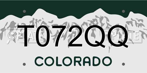 T072QQ Colorado License Plate