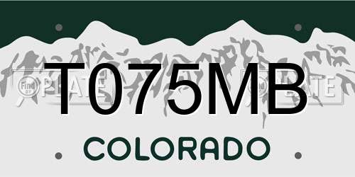 T075MB Colorado License Plate
