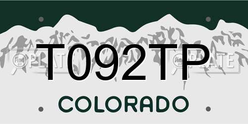 T092TP Colorado License Plate