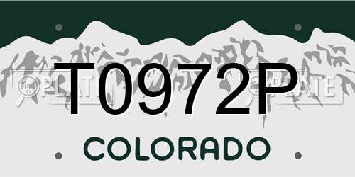 T0972P Colorado License Plate