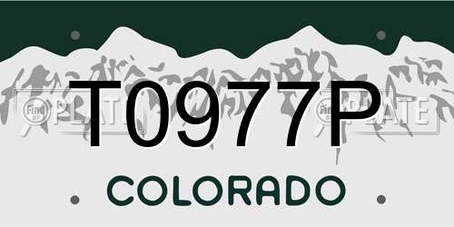 T0977P Colorado License Plate