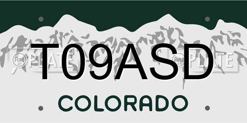 T09ASD Colorado License Plate