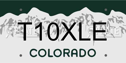 T10XLE Colorado License Plate