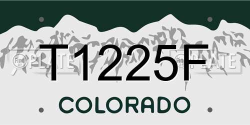 T1225F Colorado License Plate