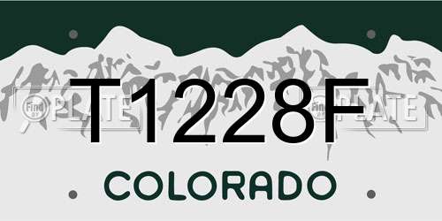 T1228F Colorado License Plate