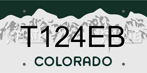 T124EB Colorado License Plate