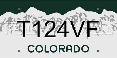 T124VF Colorado License Plate