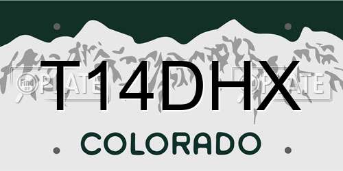 T14DHX Colorado License Plate