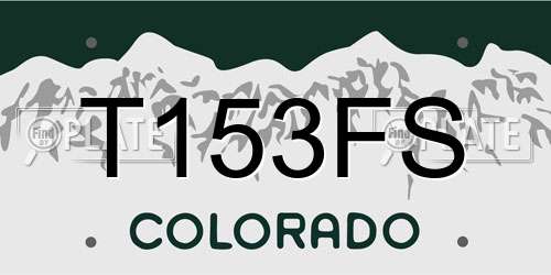 T153FS Colorado License Plate