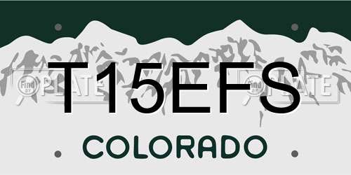 T15EFS Colorado License Plate