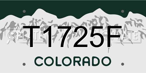 T1725F Colorado License Plate