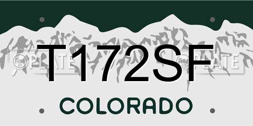 T172SF Colorado License Plate