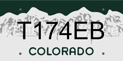 T174EB Colorado License Plate