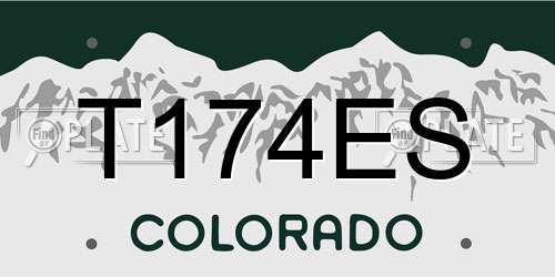 T174ES Colorado License Plate